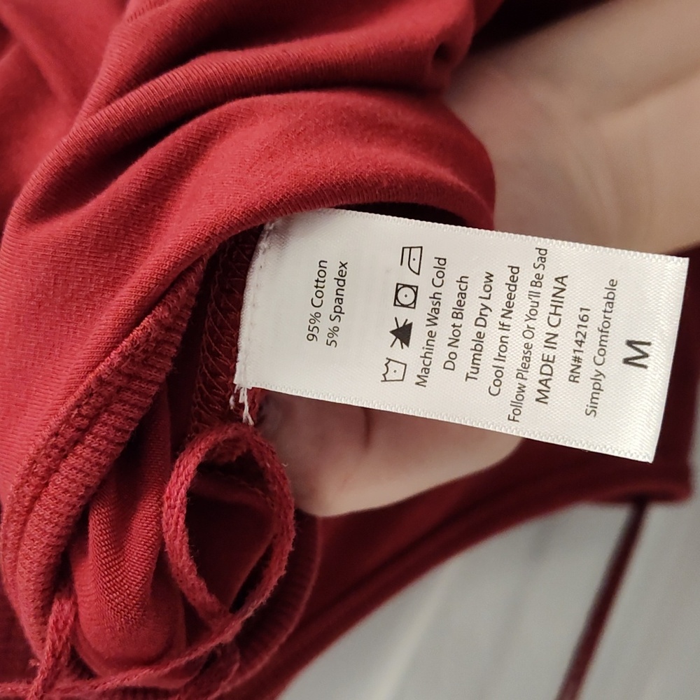 LuLaRoe Bridget Jumpsuit Size Medium Dark Red - Picture 5 of 10
